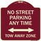 Signmission No Street Parking Anytime Tow Away Zone Heavy-Gauge Aluminum Sign, 18" x 18", BU-1818-23569 A-DES-BU-1818-23569 - alternate 1